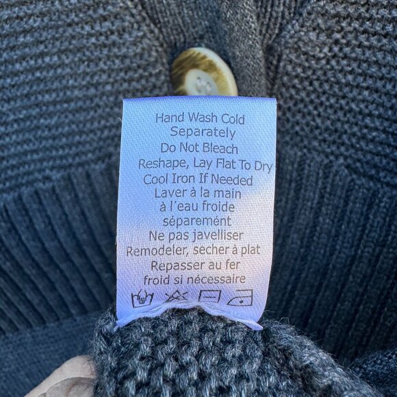 Sigrid Olsen Studio Gray Button-Up Cardigan With Ribbed Details & Pockets - XS - Picture 9 of 10